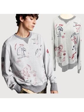 Sun + Stone Ouigi Theodore Eagle Graphic Sweatshirt NWT S